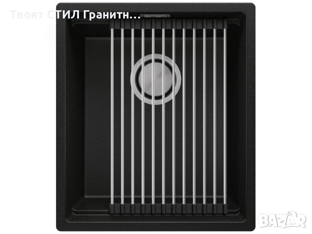 Кухненска Мивка от гранит модел Прага 45 Премиум 410 x 470 мм - Черна, снимка 1 - Други - 40724791