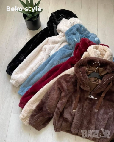 Дамско пухено яке тип Tedy Bear