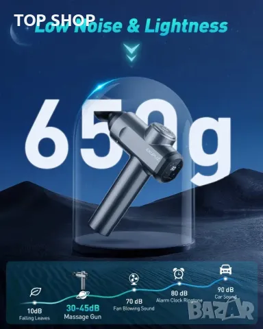 EKUPUZ 30-скоростен мощен мускулен масажен пистолет с 6 глави,LCD сензорен екран, снимка 4 - Масажори - 49308705