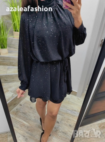 Рокля с бляскави частички, снимка 5 - Рокли - 52704721