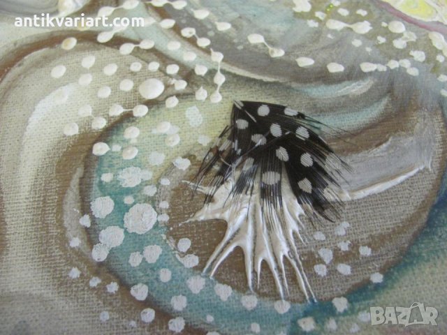 Стара Картина масло върху платно абстранция, снимка 8 - Картини - 31822423