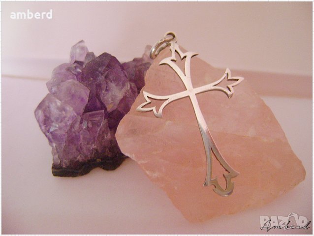 Стилен сребърен кръст - С006, снимка 2 - Колиета, медальони, синджири - 31259305