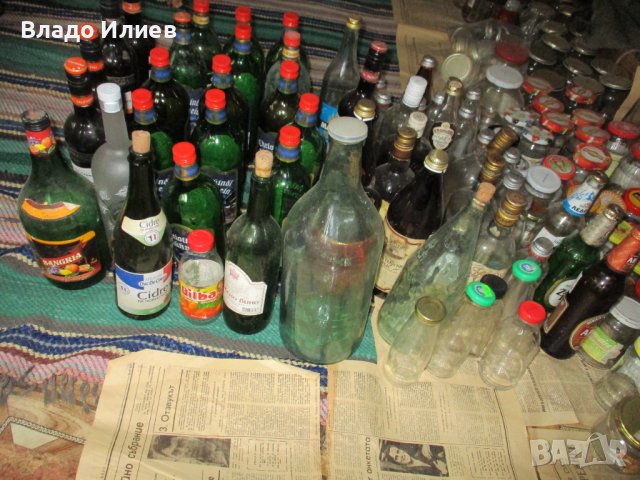 Бутилки с винтови и пластмасови капачки и с тапи разнообразни в отлично състояние, снимка 11 - Буркани, бутилки и капачки - 34413748