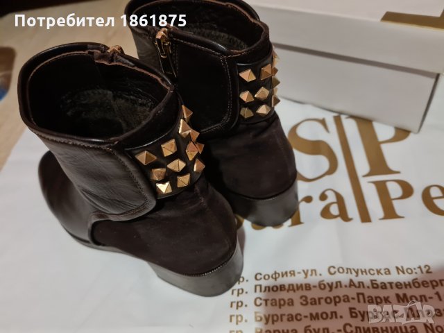 Боти в кафяво ест кожа, снимка 5 - Дамски боти - 31319596