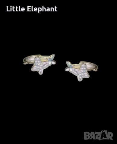 Сребърни обеци"Butterflys",white/нови