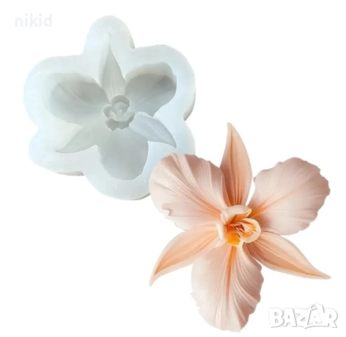 Орхидея Фаленопсис цвете среден размер дълбок силиконов молд форма фондан шоколад гипс смола сапун