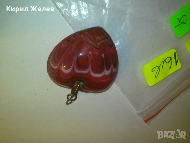 СЪРЦЕВИДЕН МЕДАЛЬОН от ШЛИФОВАН ПОЛУСКЪПОЦЕНЕН КАМЪК РЪЧНА ИЗРАБОТКА и БРОНЗ 6781, снимка 7 - Колиета, медальони, синджири - 29815078