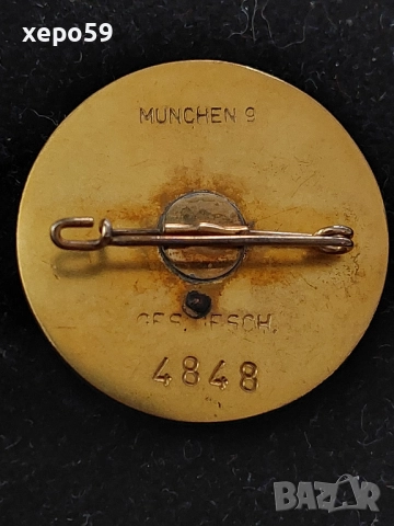 WW2-Немски златен партиен знак за заслуги 1933-45год., снимка 5 - Антикварни и старинни предмети - 52526362