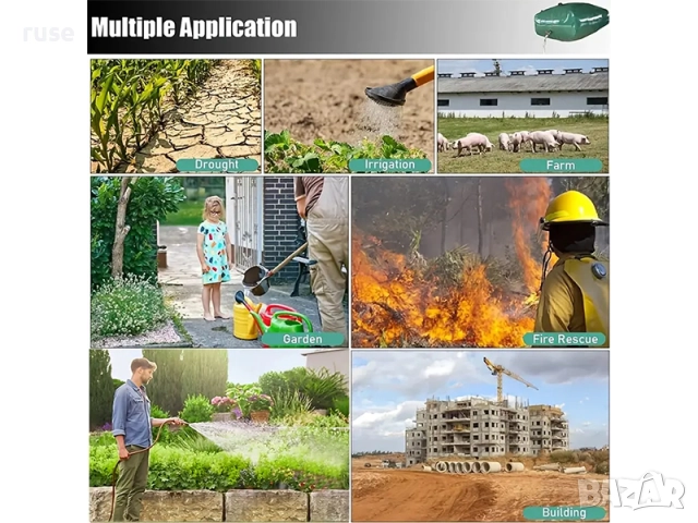 НОВИ! Чувал за транспортиране на вода 75л сгъваема туба-чанта за вода, снимка 4 - Други - 51851112