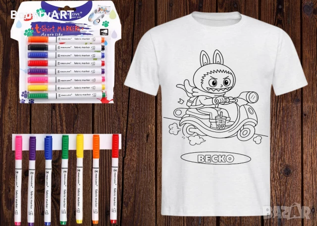 Детски комплект Лабубу за оцветяване, снимка 4 - Подаръци за рожден ден - 51254502