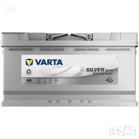 НОВ VARTA Silver AGM xEV A5 95Ah 850A 595901085 клема ⊕ отдясно - 24 мес гаранция, снимка 2 - Друга електроника - 49653035