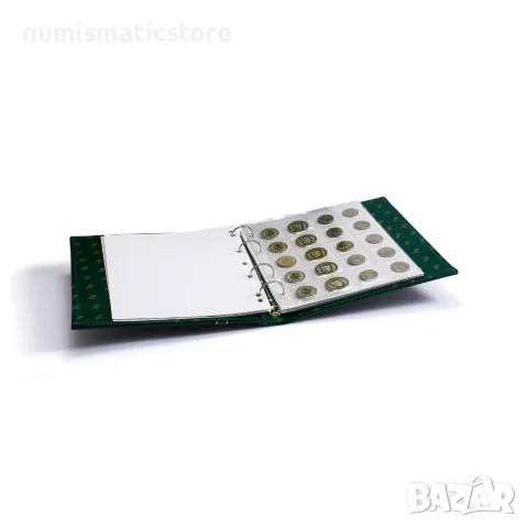 Leuchtturm NUMIS Classic албум с 5 листа с касета - зелен, снимка 2 - Нумизматика и бонистика - 56329911