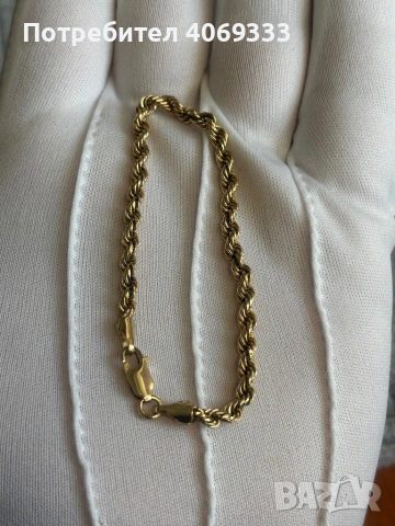 Златна гривна 14карата  2.9гр 16.5см, снимка 2 - Гривни - 54172337