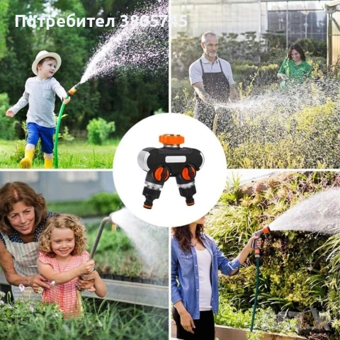 Двупосочен разпределител за градински кран 2-в-1: Сплитер за маркуч с независими вентили (3/4" и 1"), снимка 7 - Други инструменти - 53374109