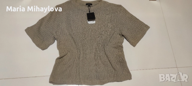 Massimo Dutti - Дамка плетена блуза с къс ръкав