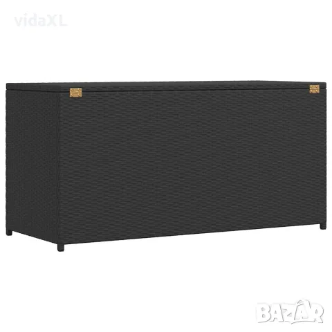 vidaXL Градински сандък за съхранение, черен, 120x50x60 см, полиратан, снимка 7 - Ракли - 56147518