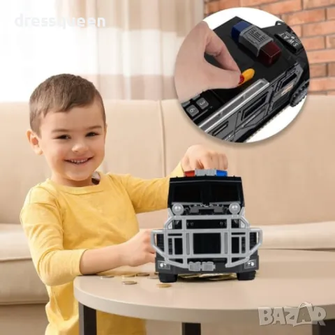 4609 Детска касичка "Полицейска кола" с пръстов отпечатък, ПИН код и мелодии, снимка 8 - Други - 48905979