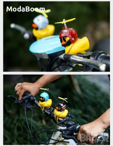 Малко жълто пате декорация за интериора на автомобил с каска, снимка 3 - Декорация за дома - 48504464