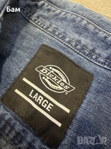 Мъжко!Dickies Houston Denim Button Up Shirt размер Л, снимка 4 - Ризи - 52404962