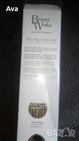 Beauty Works черни удължения за коса 16 инча , снимка 2 - Аксесоари за коса - 49052937