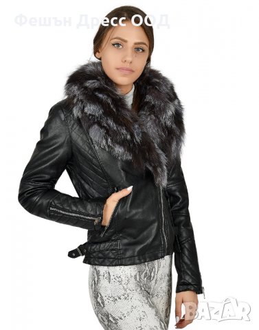 Разпродажба! Зимно кожено яке 4077 – яка от естествен косъм, снимка 2 - Якета - 31341221