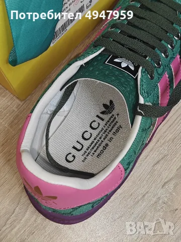 Gucci x adidas Gazelle 'Green GG Monogram No.39 !! OP 650€ Продават се обувки Adidas Gucci, снимка 3 - Кецове - 56056804