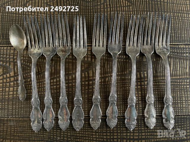 Руски столови прибори посребрени, 3 модела, снимка 2 - Антикварни и старинни предмети - 39674833