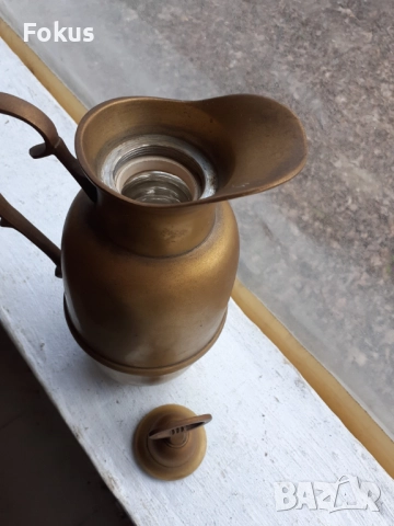 Стар бронзов декантер кана термос, снимка 3 - Антикварни и старинни предмети - 51510671