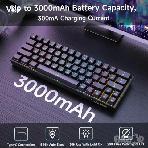 Геймърска клавиатура TMKB T63, снимка 8 - Клавиатури и мишки - 48228908