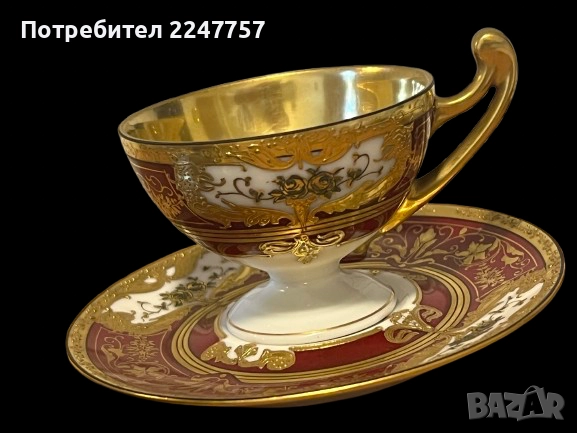 Рядко срещан двоен сет ръчно декориран , снимка 3 - Антикварни и старинни предмети - 51482685