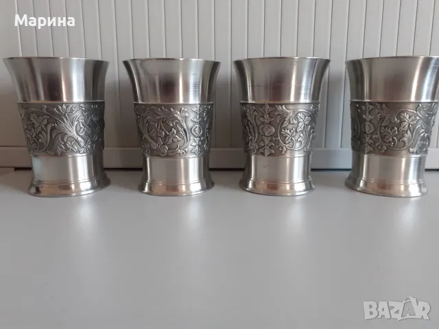 Немски чаши за вино от калай, 250 мл, Antik*Vintage#17