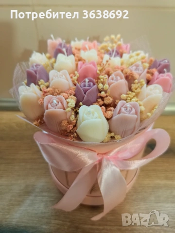 Букет от соеви лалета, снимка 3 - Подаръци за жени - 54045082