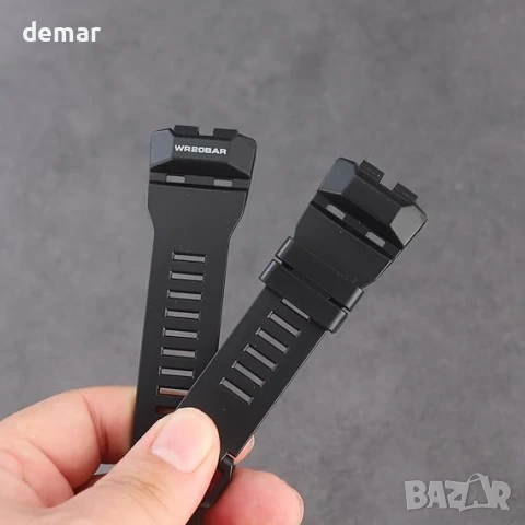 Мека силиконова резервна каишка за мъжки часовник Casio GBD-100, черна, снимка 5 - Мъжки - 51416373