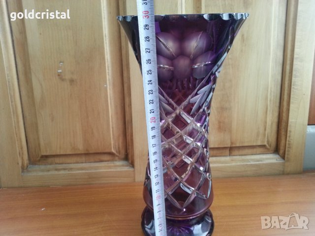 Кристална ваза , снимка 3 - Антикварни и старинни предмети - 37761340