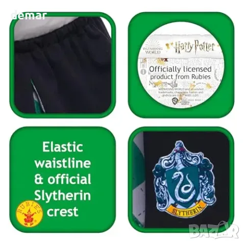 Костюм Rubies Harry Potter Slytherin за възрастни, пола и горнище, NS/Medium, снимка 6 - Други стоки за дома - 56228554