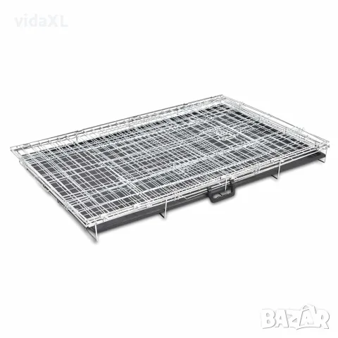 vidaXL Сгъваема метална кучешка клетка, размер XXL, снимка 3 - За кучета - 56146248