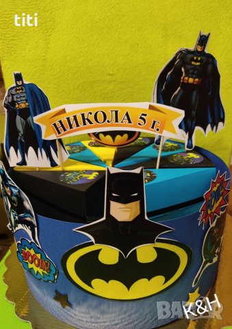 Картонена торта Батман, снимка 1
