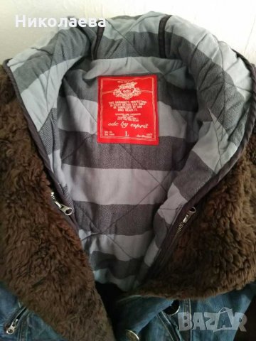 Къса шуба-деним с отделяща се подплата,L/XL, снимка 4 - Якета - 30905397