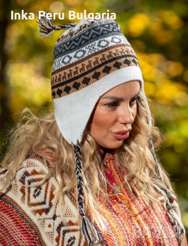 Автентична двулицева перуанска шапка Chullo различни цветове, снимка 2 - Шапки - 40190376