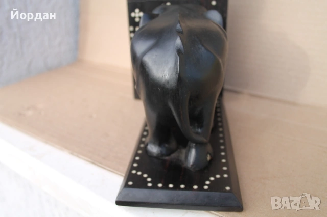 Дървена фигура Слон за Книга, снимка 5 - Антикварни и старинни предмети - 54149880