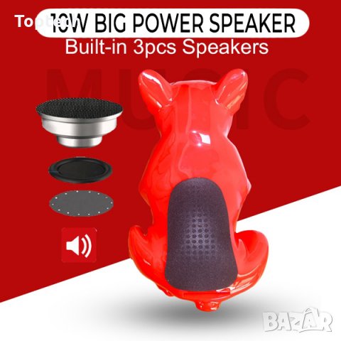 Тонколонка DOG S4 /червен, черен/, снимка 2 - Bluetooth тонколони - 30505052