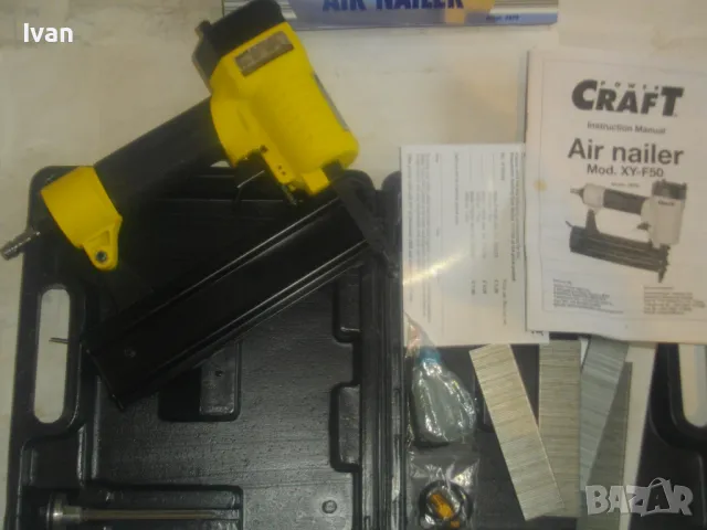 НОВ НЕМСКИ ПНЕВМАТИЧЕН ТАКЕР ЗА ПИРОНИ 15-50мм Пълен комплект POWER CRAFT, снимка 10 - Други инструменти - 47977578