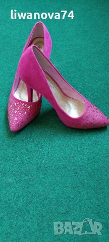 Елегантни розови обувки номер 36, снимка 2 - Дамски обувки на ток - 42257536