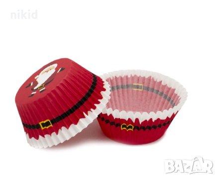 50 бр хартиени капсули Коледни кошнички за кексчета мъфини парти, снимка 2 - Други - 29143411