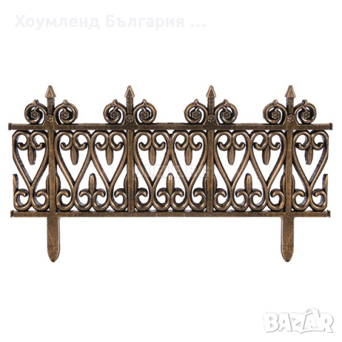 Комплект декоративна градинска ограда - бронзова - 5 бр. / 62 х 35 см. /, снимка 3 - Огради и мрежи - 44759050
