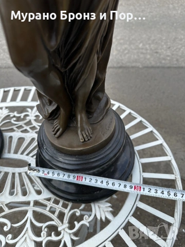 Масивен бронз (30 кг) – Чифт големи статуетки A. Carrier-Belleuse, 74 см, снимка 8 - Антикварни и старинни предмети - 53983891