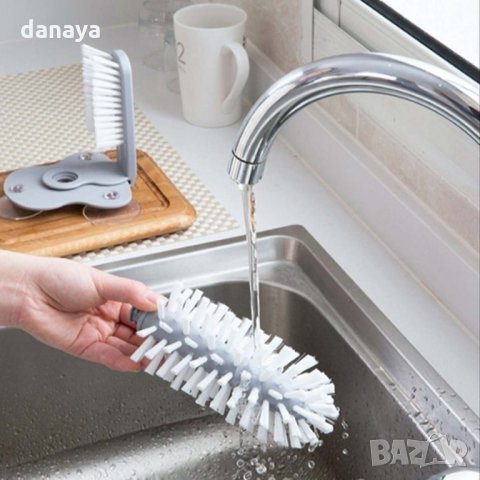 2315 Двойна четка за миене на стъклени чаши с вакуум, снимка 4 - Мопове, кофи, четки и метли - 33824150