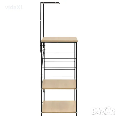 vidaXL Шкаф за микровълнова черно и дъб 60x39,6x123 см инженерно дърво, снимка 4 - Шкафове - 56146495