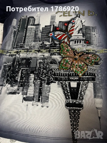 Ефектна дамска тениска "CELIN b." - размер M, снимка 3 - Тениски - 24945475