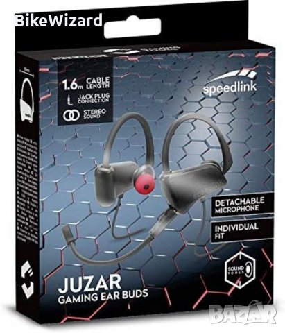 Speedlink JUZAR Gaming Ear Buds - слушалки със микрофон- 1,6 м кабел - 3,5 мм  черно-червен НОВИ, снимка 6 - Слушалки за компютър - 36908681